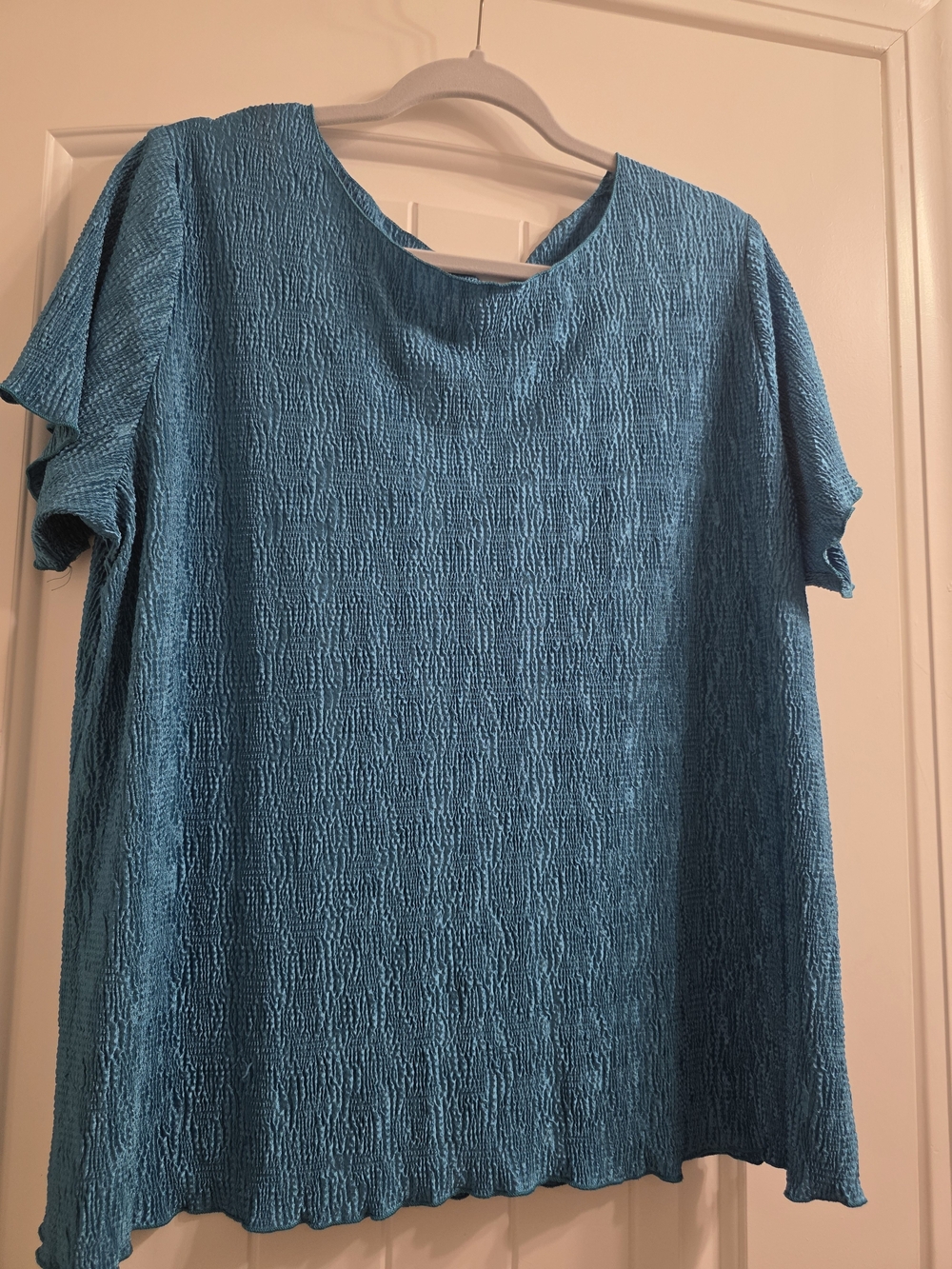 Dress Barn Teal Textured Short Sleeve Top